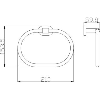 Кольцо для полотенец Rav Slezak Yukon YUA0104CMATZ Черное матовое Золото
